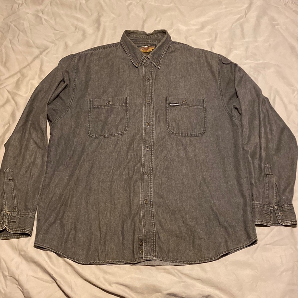 Harley-Davidson 95years 1903-1998 light denim button up size XLarge